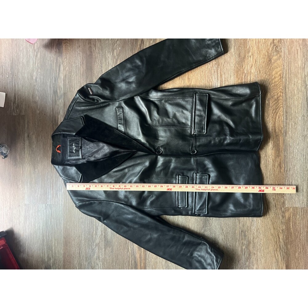 Vintage 4/2008 Lined Sample Sean John Soft Leather Blazer with Suede Lapel - Picture 2 of 16